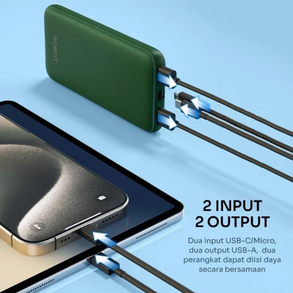robot powerbank rt12 (upgrade dari rt180) 10000 mah dual input output slim original garansi 1 thn