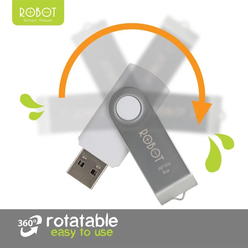 robot rf108 8gb flashdisk flashdrive usb drive original garansi resmi 1 tahun