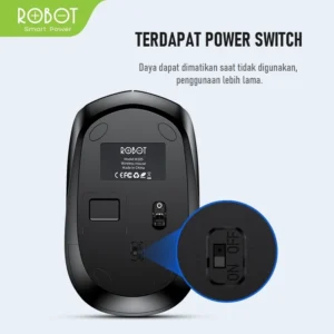 mouse wireless robot m205 2.4g 1600dpi receiver usb untuk pc laptop garansi resmi 1 tahun