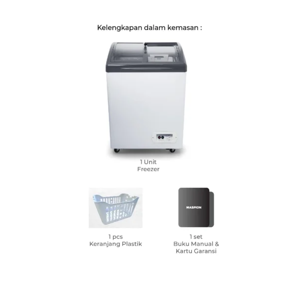 maspion freezer 100 liter ufh 100 c garansi resmi original