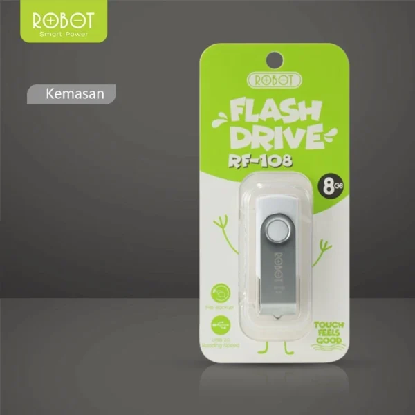 robot rf108 8gb flashdisk flashdrive usb drive original garansi resmi 1 tahun
