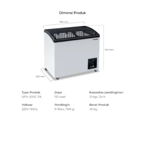 maspion freezer 200 liter ufh 200 c fk garansi resmi original