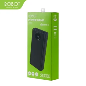 robot power bank 20000mah rt23 quick charging 3 port input & output digital display grnsi resmi