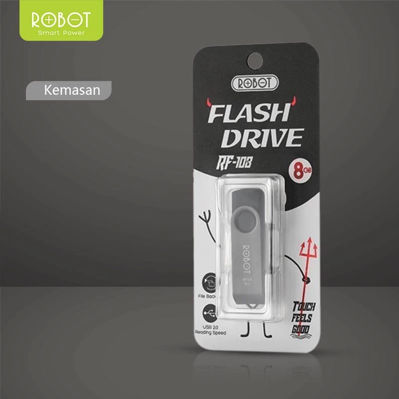 robot rf108 8gb flashdisk flashdrive usb drive original garansi resmi 1 tahun