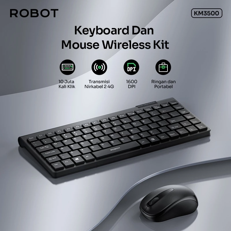 robot portable mini wireless set combo keyboard and mouse km3500 original garansi 1 tahun robot portable mini wireless set combo keyboard and mouse km3500 original garansi 1 tahun