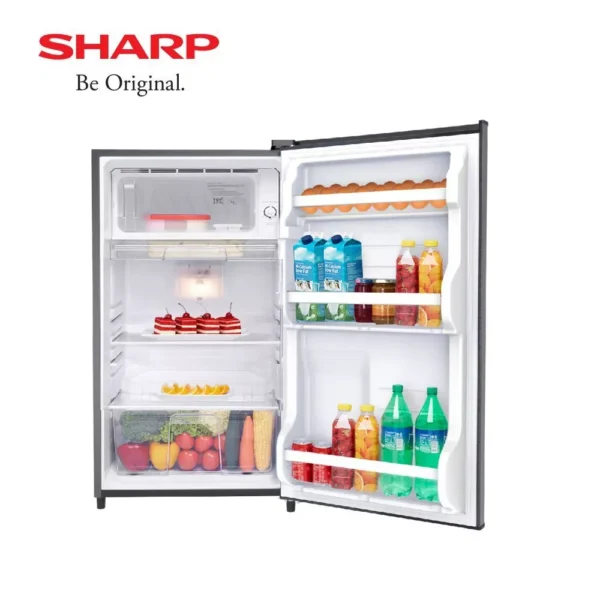 sharp refrigerator kulkas 1 pintu 133 l shine magneglas series red sj x165mg red garansi resmi original