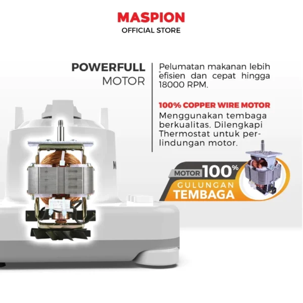 maspion pelumat blender with wet miller and dry miller 1 liter mt 1273 gl garansi resmi orignal