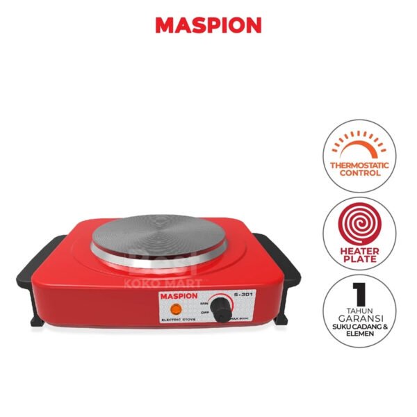 maspion electric stove kompor listrik 1 tungku s 301 garansi resmi original