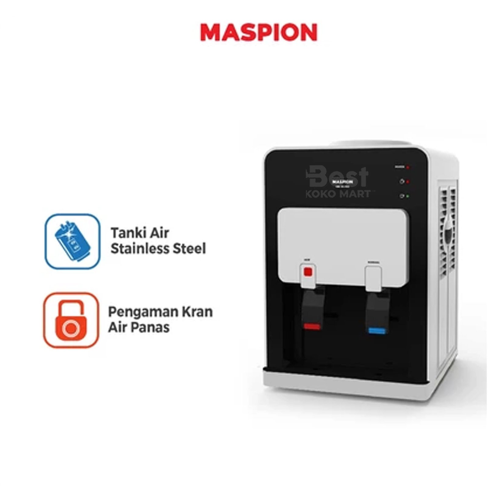 Maspion Dispenser Portable Hot and Normal MD-10 PAS Garansi Resmi Original - Gambar 1