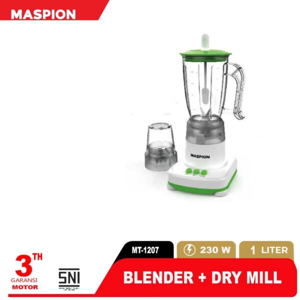 maspion pelumat blender with wet miller and dry miller 1 liter mt 1207 garansi resmi original