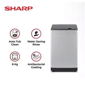 sharp mesin cuci top loading megamouth 8kg es m8000p gg esm8000 garansi resmi original