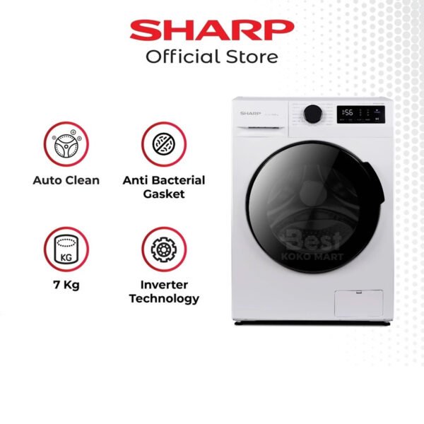 sharp es fl1270mwx sharp front loading 7kg garansi resmi original