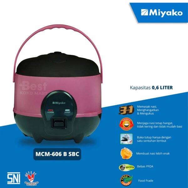 magicom miyako mcm 606 bsbc 0.6 liter anti lengket garansi resmi original
