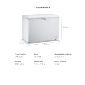 maspion freezer 300 liter ufh 300 t garansi resmi original