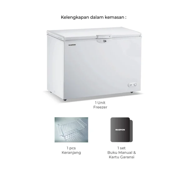 maspion freezer 300 liter ufh 300 t garansi resmi original