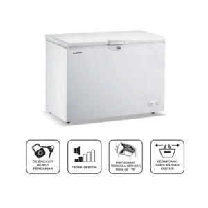 maspion freezer 300 liter ufh 300 t garansi resmi original