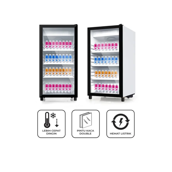 maspion lemari pendingin showcase 168 liter usg 168 nd c garansi resmi original