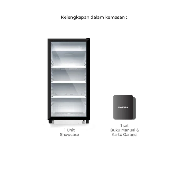 maspion lemari pendingin showcase 168 liter usg 168 nd c garansi resmi original