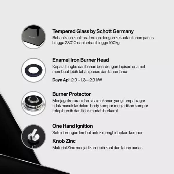 rinnai rb713n gb kompor gas tanam 3 tungku built in hob rb 713n(gb) garansi resmi original