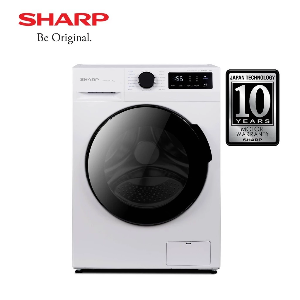 sharp washing machine front load series 8 kg , j tech inverter with auto tub clean es fl1480mwx garansi resmi original sharp washing machine front load series 8 kg , j tech inverter with auto tub clean es fl1480mwx garansi resmi original