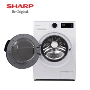 sharp washing machine front load series 8 kg , j tech inverter with auto tub clean es fl1480mwx garansi resmi original