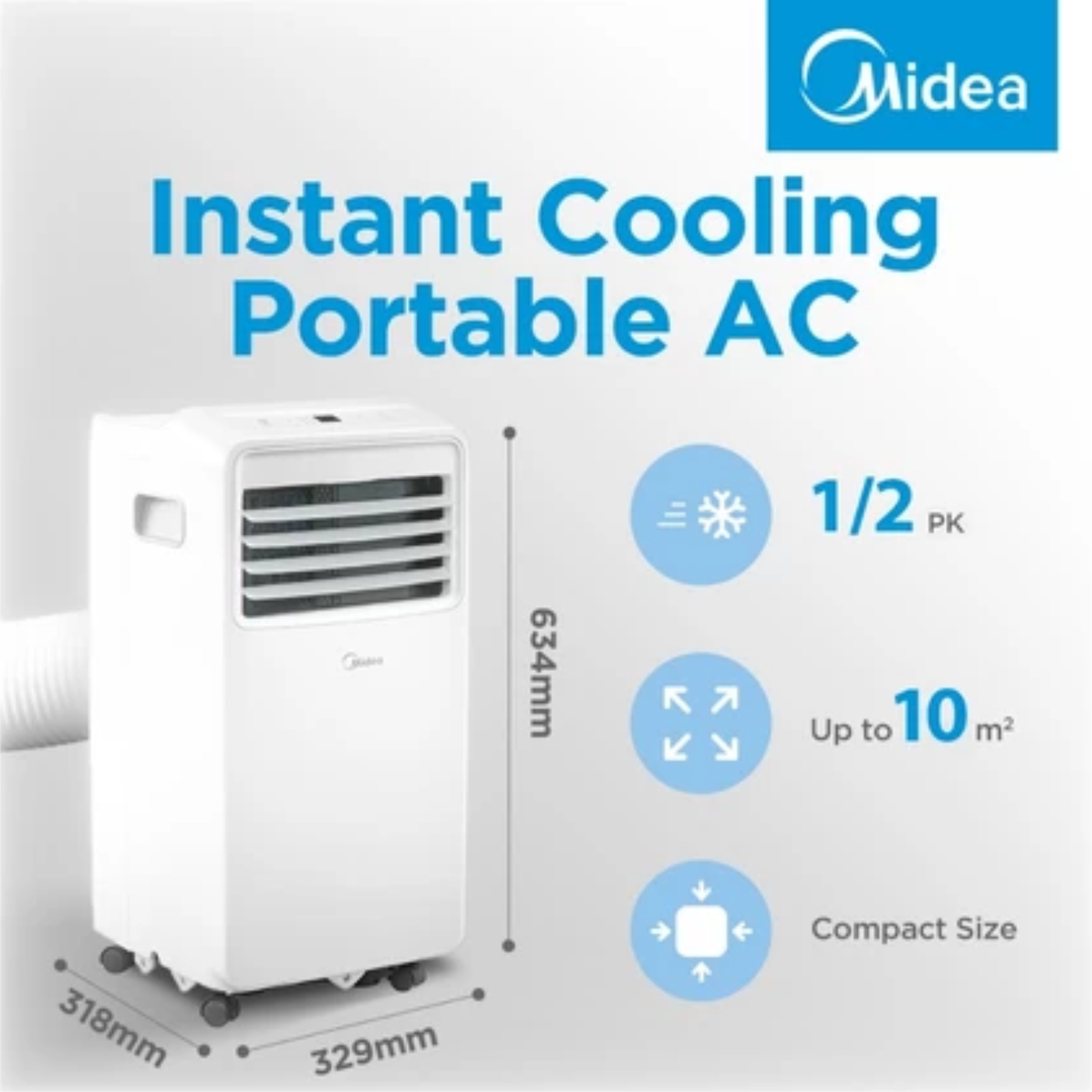 ac portable midea 1/2pk mpha 05crn7