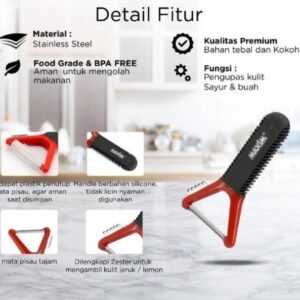 maxim tools flex grip y peeler 2in1 alat pengupas sayur / buah / bahan makanan stainless steel