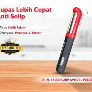 maxim tools flex grip swivel peeler 2in1 alat pengupas sayur buah stainless steel ergonomis