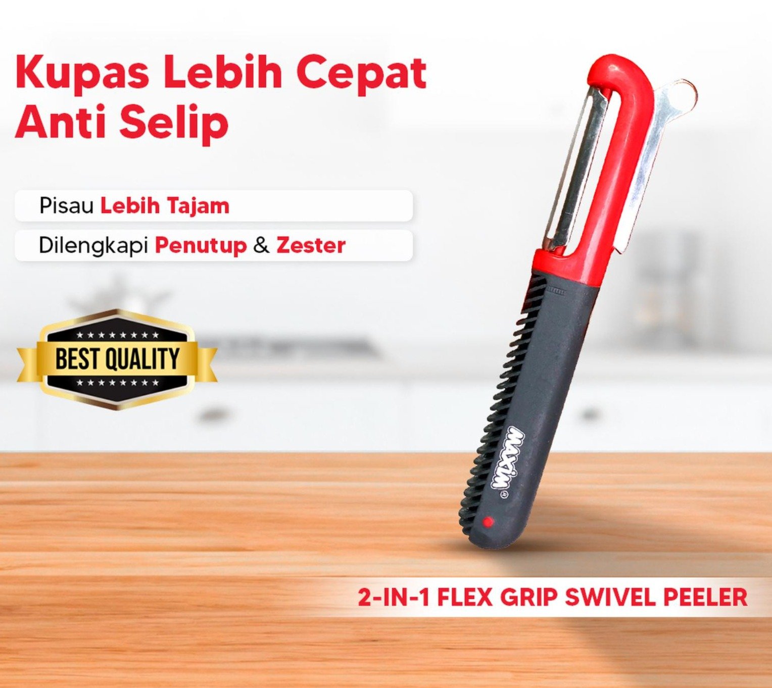 maxim tools flex grip swivel peeler 2in1 alat pengupas sayur buah stainless steel ergonomis
