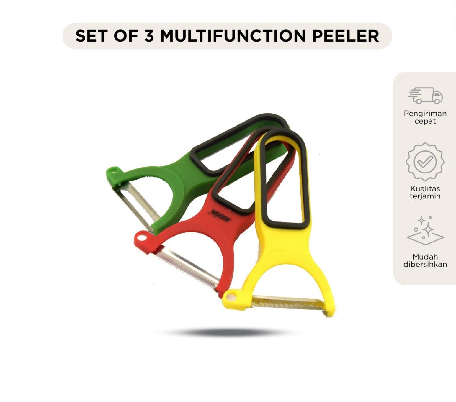 maxim tools set 3 multi function peeler alat pengupas sayur buah multifungsi stainless steel
