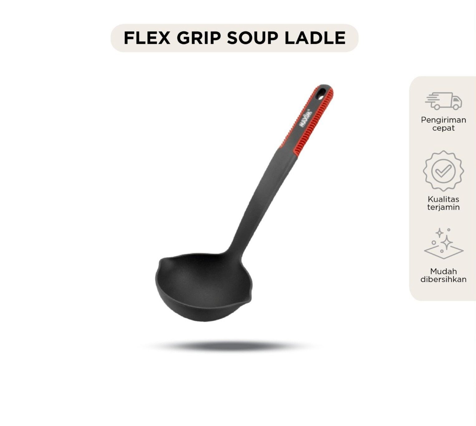 maxim tools flex grip soup ladle sendok sayur / sendok kuah sup tahan panas