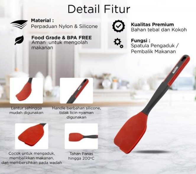 maxim tools flex grip solid turner spatula balik masakan anti lengket