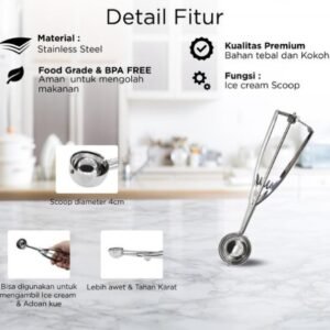 maxim tools ice cream scoop stainless steel sendok es krim premium