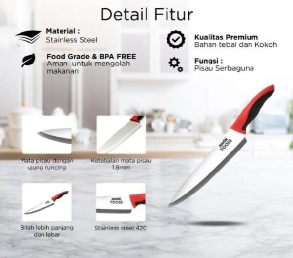 maxim tools chef knife 6 inch pisau chef dapur stainless steel