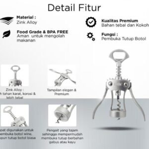 maxim tools professional wing corkscrew pembuka tutup botol anggur
