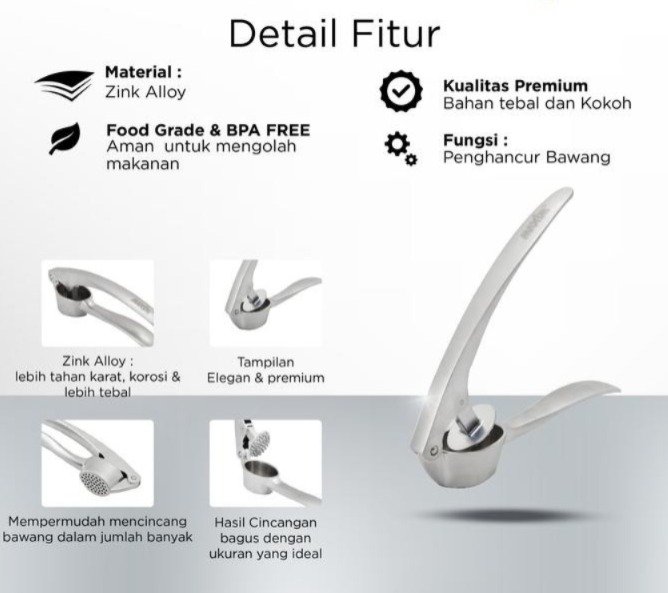 maxim tools professional garlic press alat penghancur bawang putih