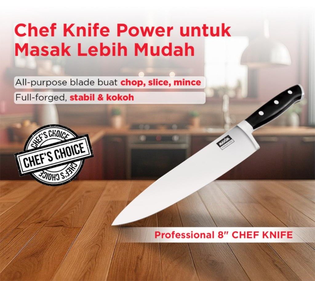 maxim tools forged chef knife 8 inch pisau chef premium stainless steel