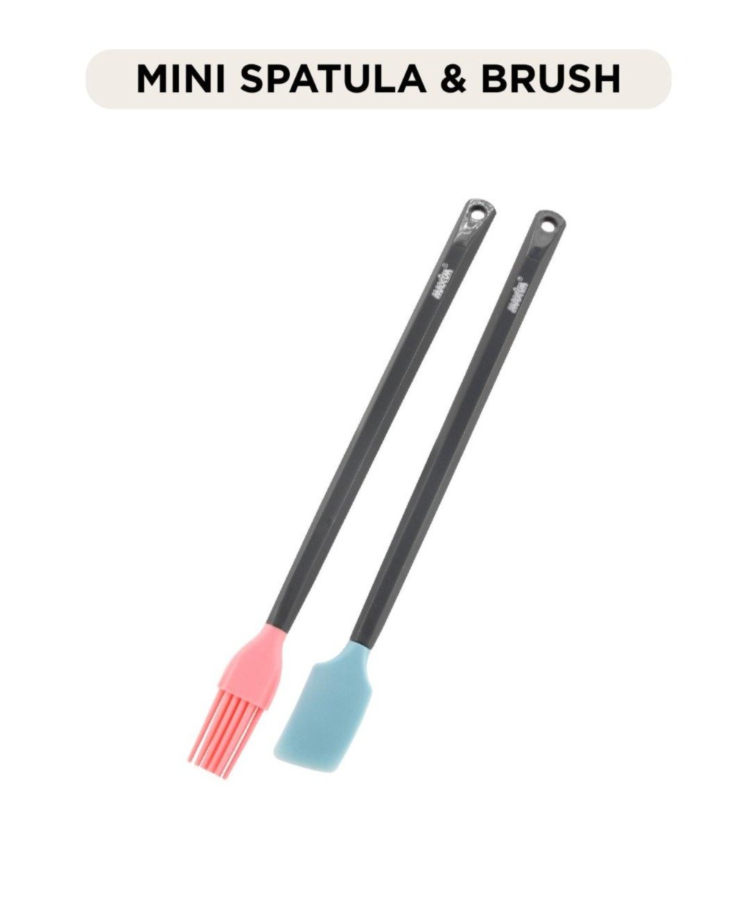 maxim tools mini spatula & brush set kuas dan spatula kue silikon