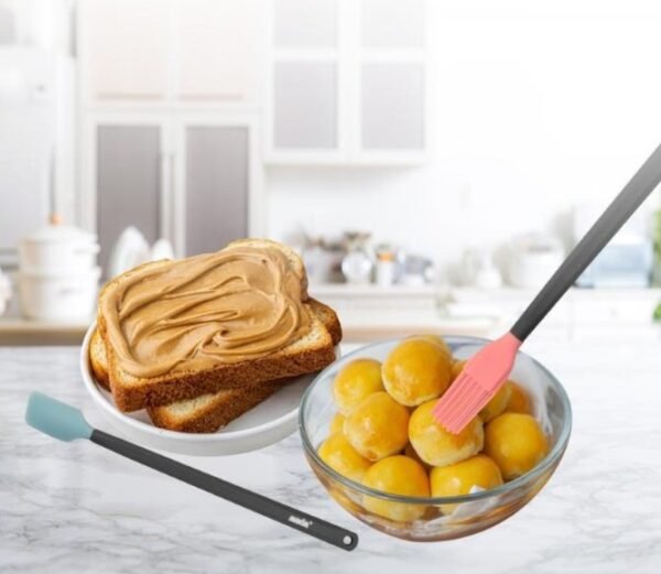 maxim tools mini spatula & brush set kuas dan spatula kue silikon