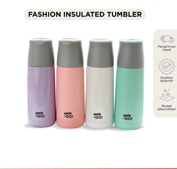 maxim tools fashion insulated tumbler 370ml botol minum panas dingin stainless steel