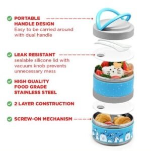 maxim tools bento lunch jar 2 layer ss kotak bekal makan stainless steel