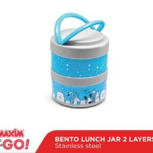 maxim tools bento lunch jar 2 layer ss kotak bekal makan stainless steel