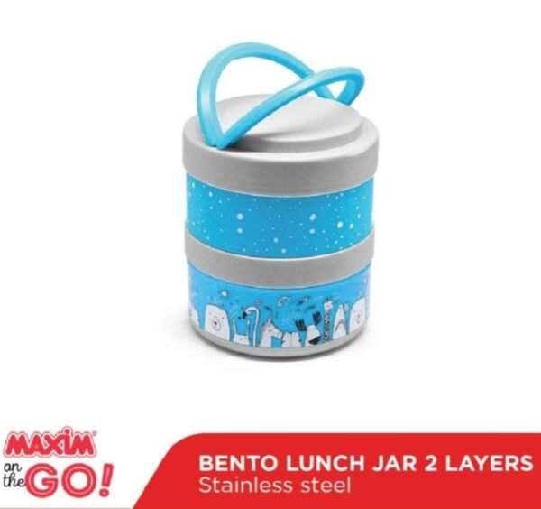 maxim tools bento lunch jar 2 layer ss kotak bekal makan stainless steel