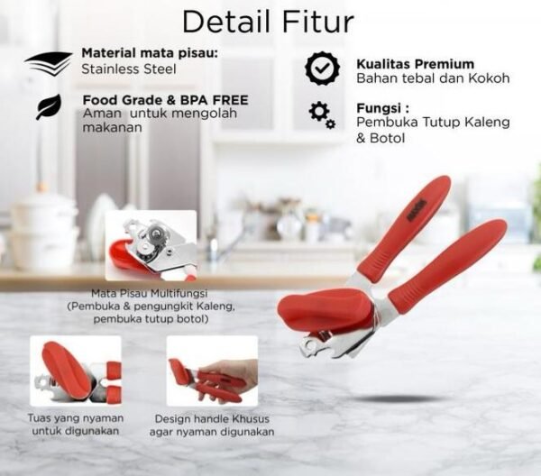 maxim tools can opener pembuka kaleng stainless steel