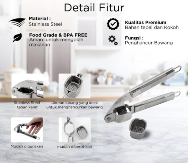 maxim tools garlic press alat penghancur bawang putih stainless steel