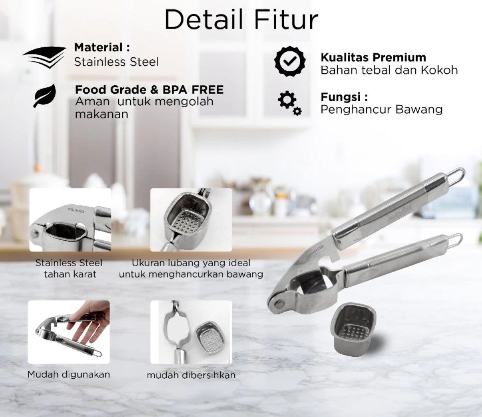 maxim tools garlic press alat penghancur bawang putih stainless steel