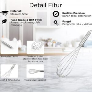 maxim tools metal balloon egg whisk 8 inch pengocok telur stainless steel