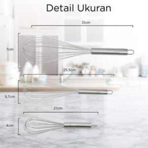 maxim tools metal balloon egg whisk 8 inch pengocok telur stainless steel
