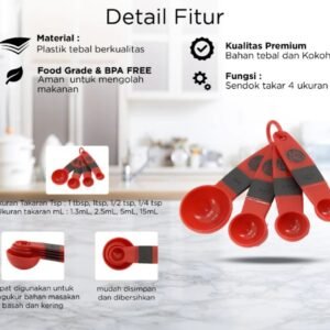 maxim tools measuring spoon set 4pcs sendok ukur takaran dapur