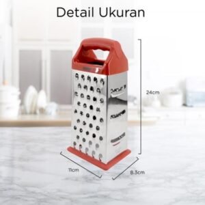 maxim tools 4 sided box grater red parutan keju sayur buah stainless steel